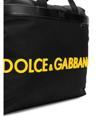 Sac fourre-tout en toile imprimé noir Dolce & Gabbana