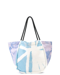 Sac fourre-tout en toile imprimé tie-dye bleu clair