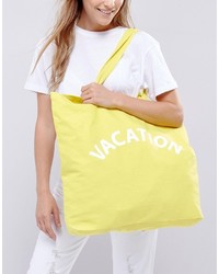 Sac fourre-tout en toile jaune Whistles