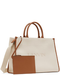 Sac fourre-tout en toile marron clair Lanvin