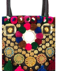 Sac fourre-tout en toile orné multicolore Figue