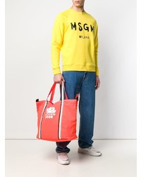 Sac fourre-tout en toile rose MSGM