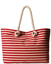 Sac fourre-tout en toile rouge et blanc