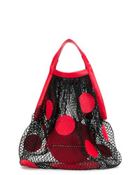 Sac fourre-tout en toile rouge et noir Maison Margiela