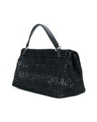 Sac fourre-tout en tricot noir Zanellato