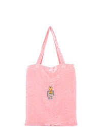 Sac fourre-tout en velours rose