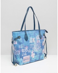 Sac fourre-tout imprimé bleu clair Lavand