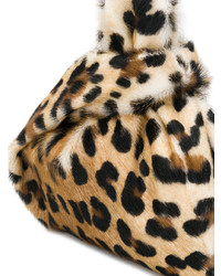 Sac fourre-tout imprimé léopard marron clair Simonetta Ravizza