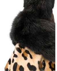 Sac fourre-tout imprimé léopard marron foncé Simonetta Ravizza