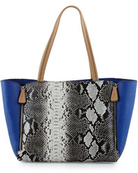 Sac fourre-tout imprimé serpent bleu