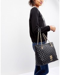 Sac fourre-tout matelassé noir Love Moschino