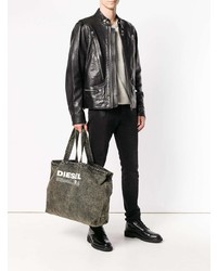 Sac fourre-tout noir et blanc Diesel