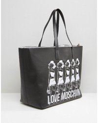 Sac fourre-tout noir Love Moschino