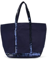 Sac fourre-tout pailleté orné bleu marine