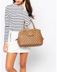 Sac matelassé marron clair Love Moschino