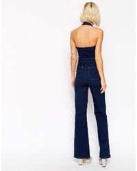 Salopette en denim bleu marine Asos