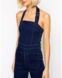 Salopette en denim bleu marine Asos