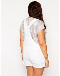 Salopette-short en denim blanche Alice & You