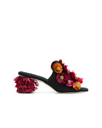 Sandales à talons à fleurs noires Sanayi 313