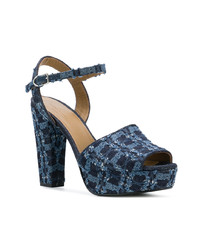 Sandales à talons bleu marine Sonia Rykiel