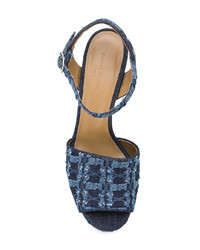 Sandales à talons bleu marine Sonia Rykiel