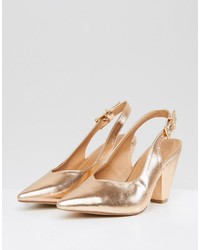 Sandales à talons dorées Asos