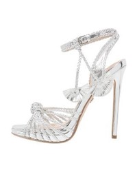 Sandales à talons en cuir argentées KG by Kurt Geiger