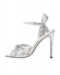 Sandales à talons en cuir argentées Steve Madden