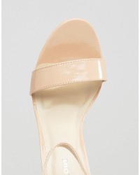 Sandales à talons en cuir beiges Glamorous