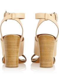 Sandales à talons en cuir beiges Givenchy