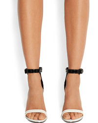 Sandales à talons en cuir blanches et noires Givenchy