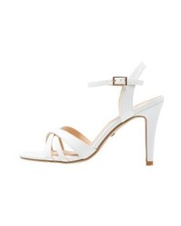 Sandales à talons en cuir blanches Buffalo