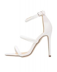 Sandales à talons en cuir blanches Missguided
