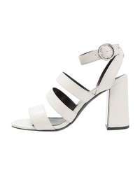 Sandales à talons en cuir blanches New Look