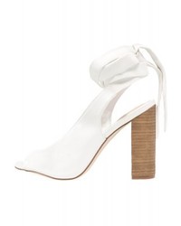 Sandales à talons en cuir blanches New Look