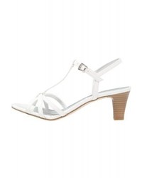 Sandales à talons en cuir blanches Tamaris