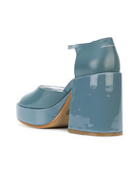 Sandales à talons en cuir bleu clair MM6 MAISON MARGIELA