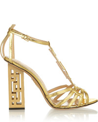 Sandales à talons en cuir dorées Charlotte Olympia