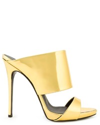 Sandales à talons en cuir dorées Giuseppe Zanotti