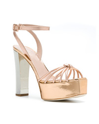 Sandales à talons en cuir dorées Giuseppe Zanotti Design