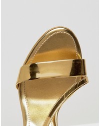 Sandales à talons en cuir dorées Dune