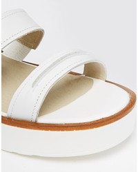 Sandales à talons en cuir épaisses blanches Windsor Smith