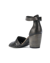 Sandales à talons en cuir gris foncé Pantanetti