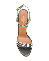 Sandales à talons en cuir imprimées léopard multicolores Malone Souliers