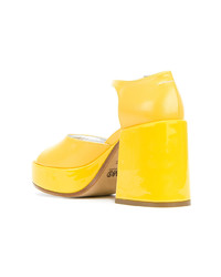 Sandales à talons en cuir jaunes MM6 MAISON MARGIELA