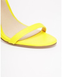 Sandales à talons en cuir jaunes Asos