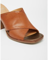 Sandales à talons en cuir marron clair Vagabond
