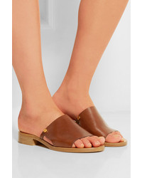 Sandales à talons en cuir marron Chloé