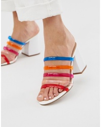 Sandales à talons en cuir multicolores ASOS DESIGN