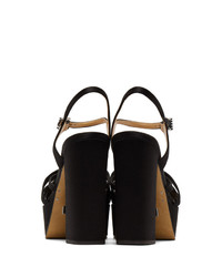 Sandales à talons en cuir noires Marc Jacobs